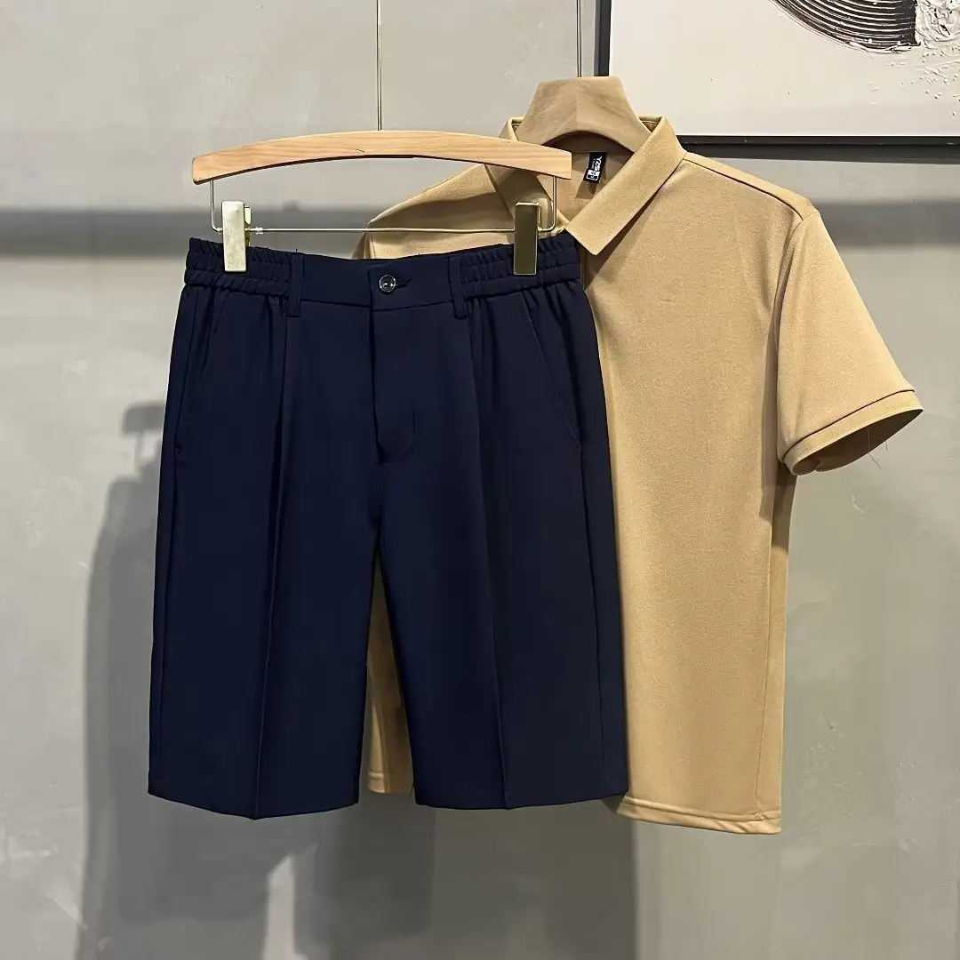 Men Black 5-Point Slim Fit Shorts Korean Style - Image 4