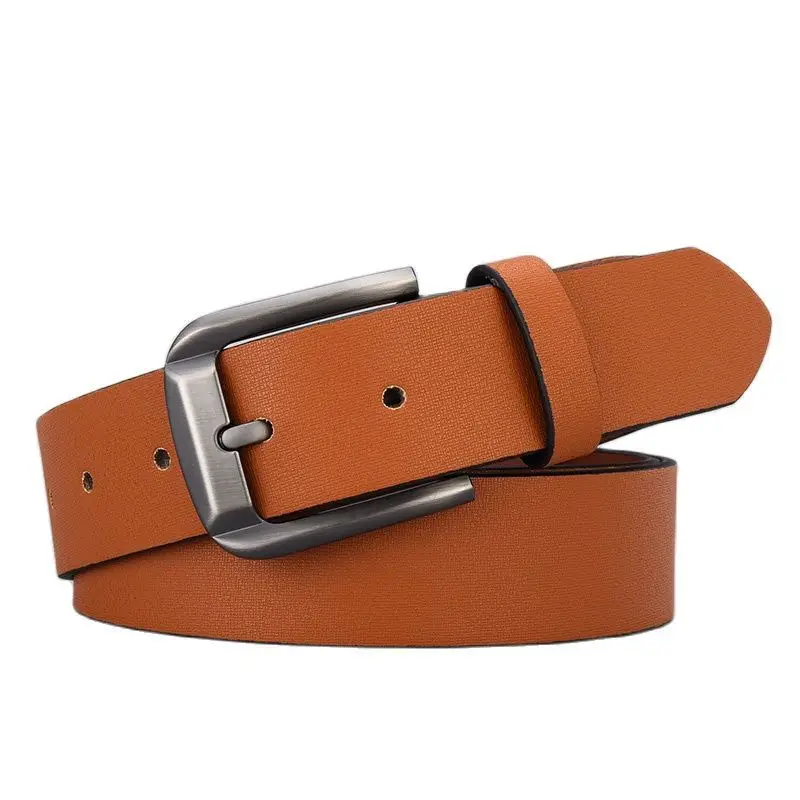 Men's Brown Leather Belt with Silver Buckle - Image 6