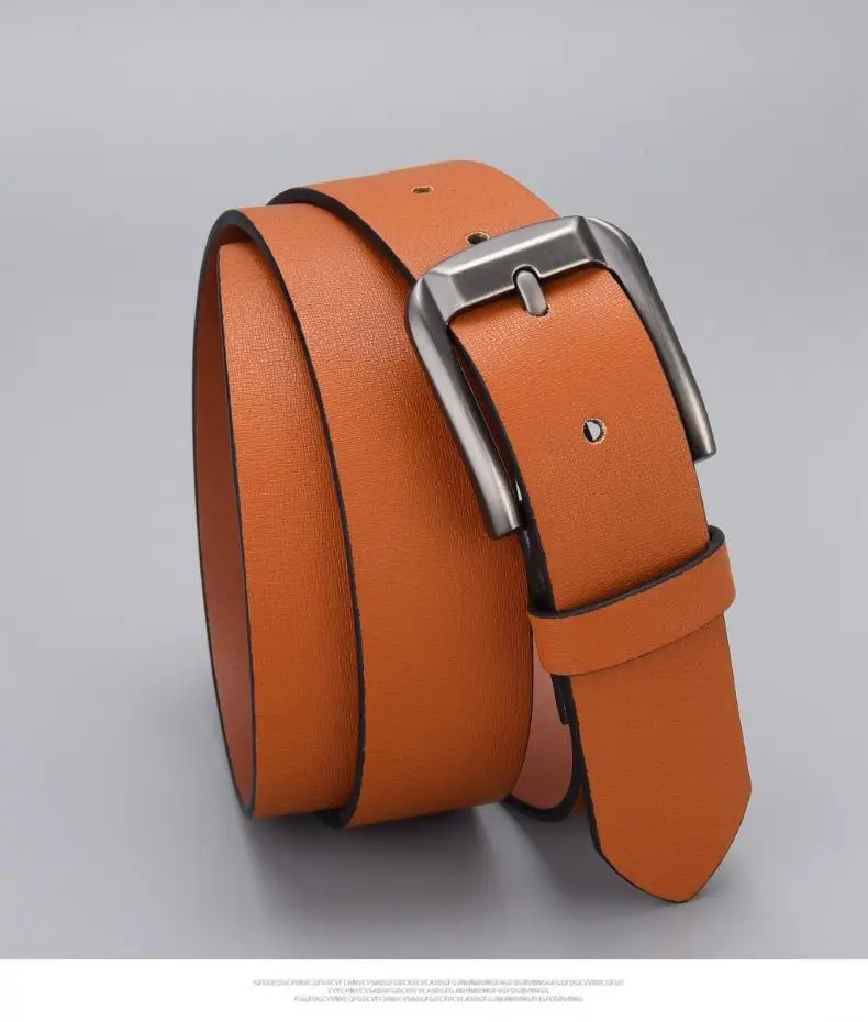 Men's Brown Leather Belt with Silver Buckle — feature 5