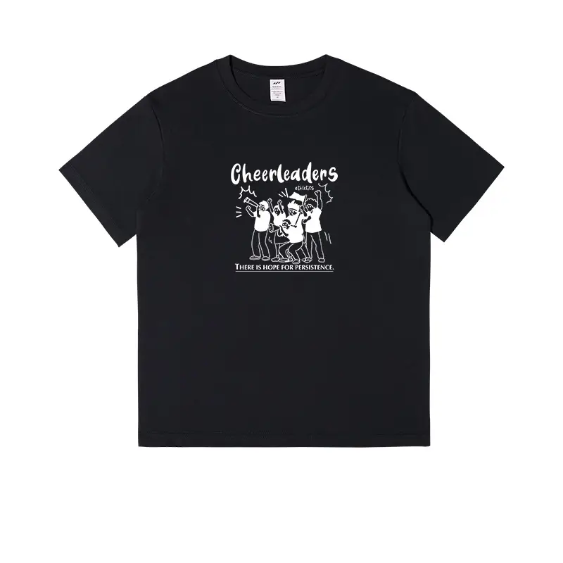 Men Printed Cheerleaders T-Shirt White Navy Long Sleeve - Image 14