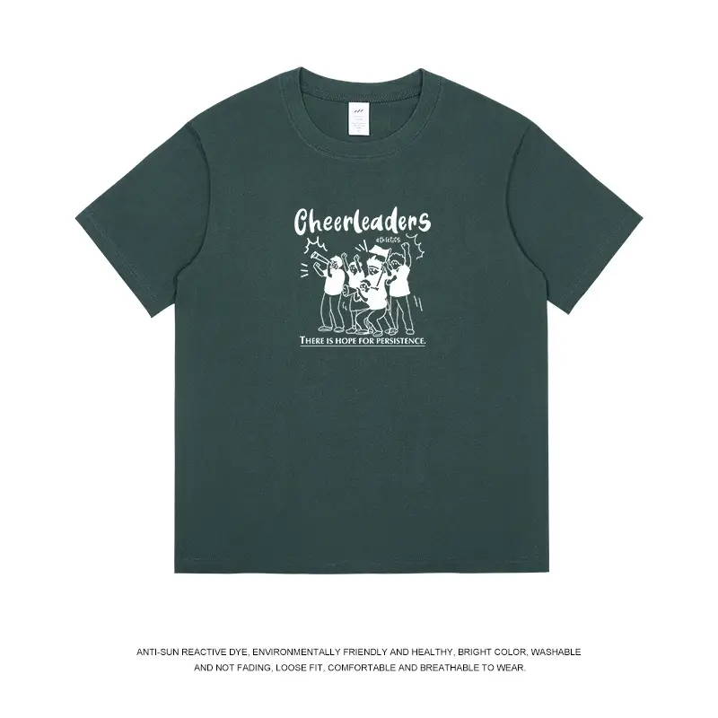 Men Printed Cheerleaders T-Shirt White Navy Long Sleeve - Image 9