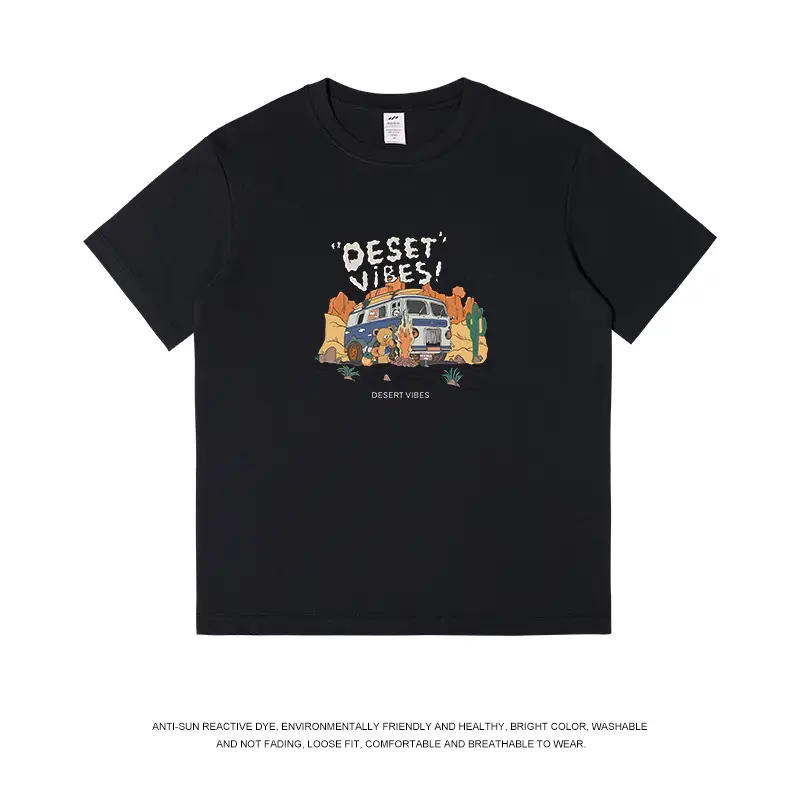 Men Cotton Cartoon T-Shirt White 2023 - Image 2