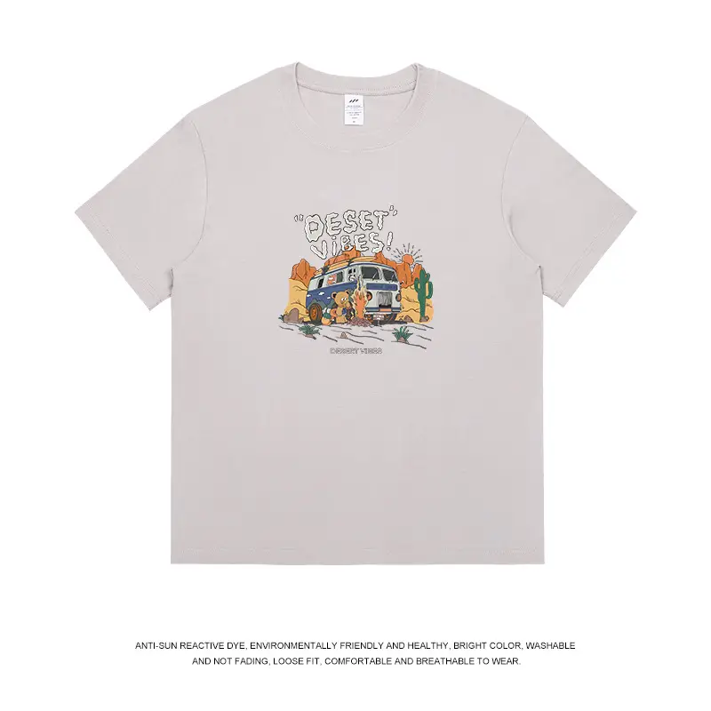 Men Cotton Cartoon T-Shirt White 2023 - Image 3