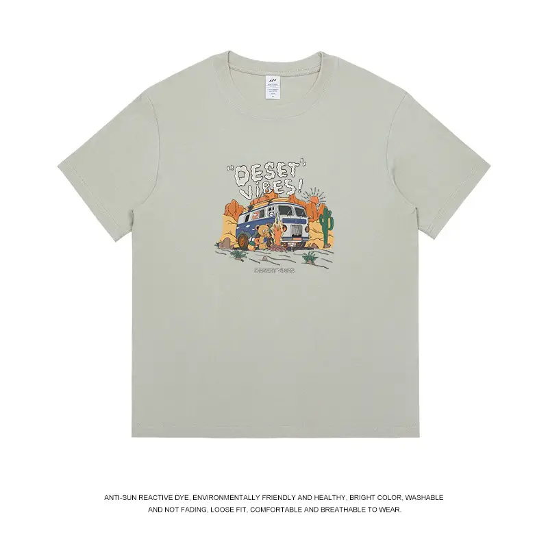Men Cotton Cartoon T-Shirt White 2023 - Image 5