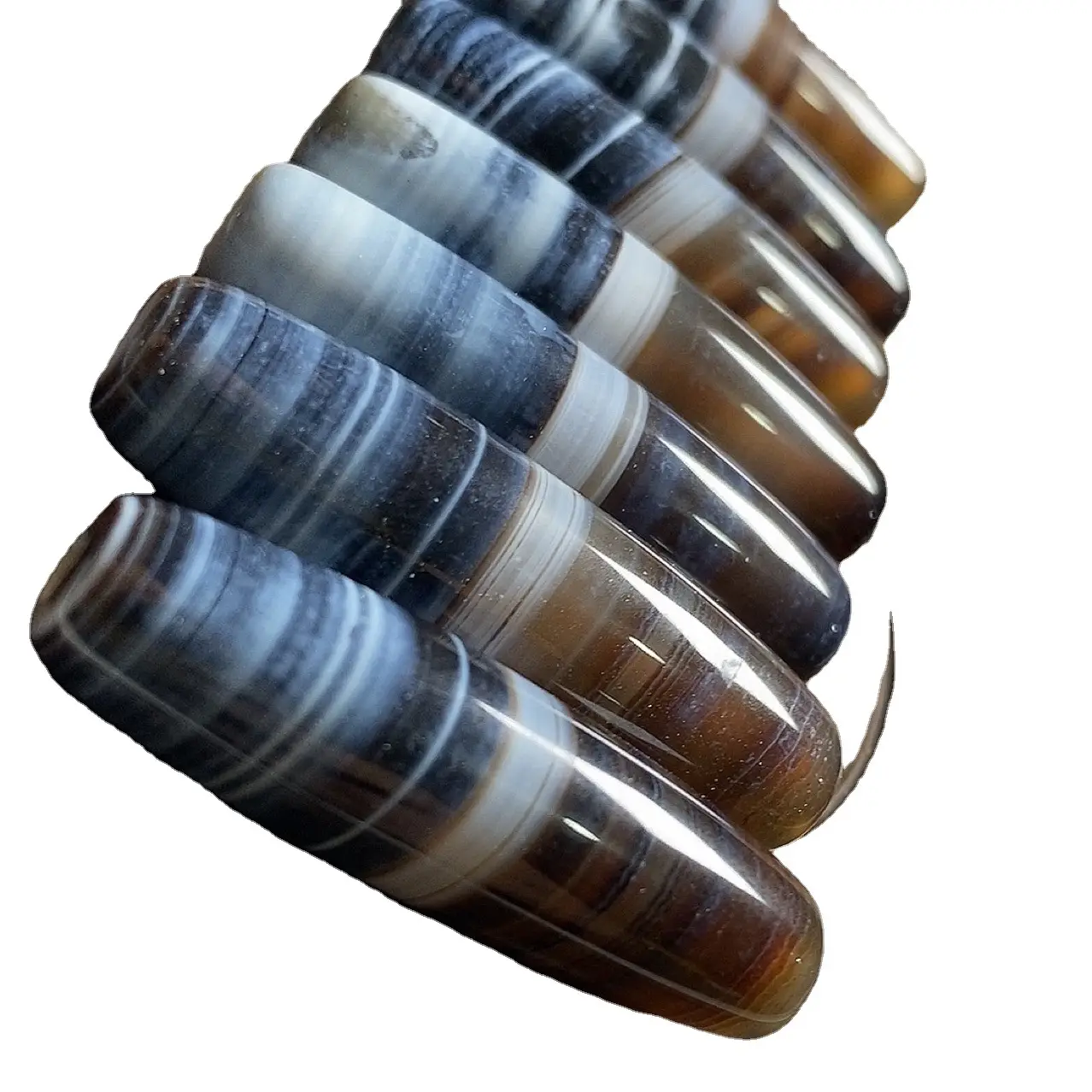 Natural Silk Agate Blue Qin Beads Pendant - Image 5