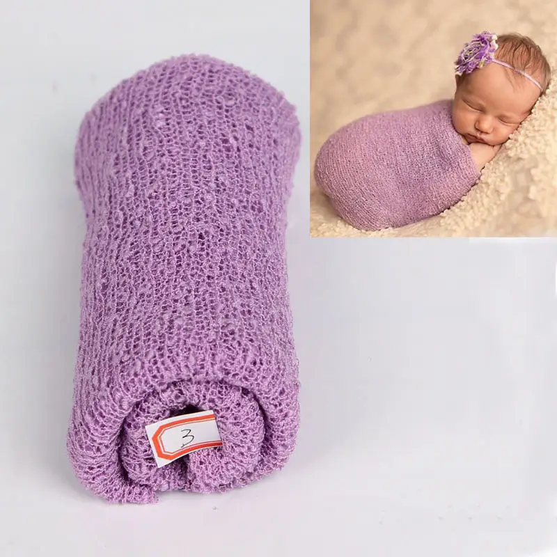 Newborn Baby Photo Wrapping Towel Green Stretch - Image 2
