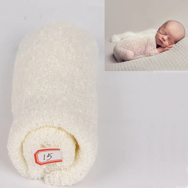 Newborn Baby Photo Wrapping Towel Green Stretch - Image 7