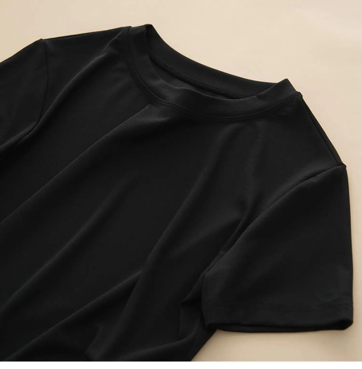 Women Grey Round Neck T-Shirt Short Sleeve — feature 32