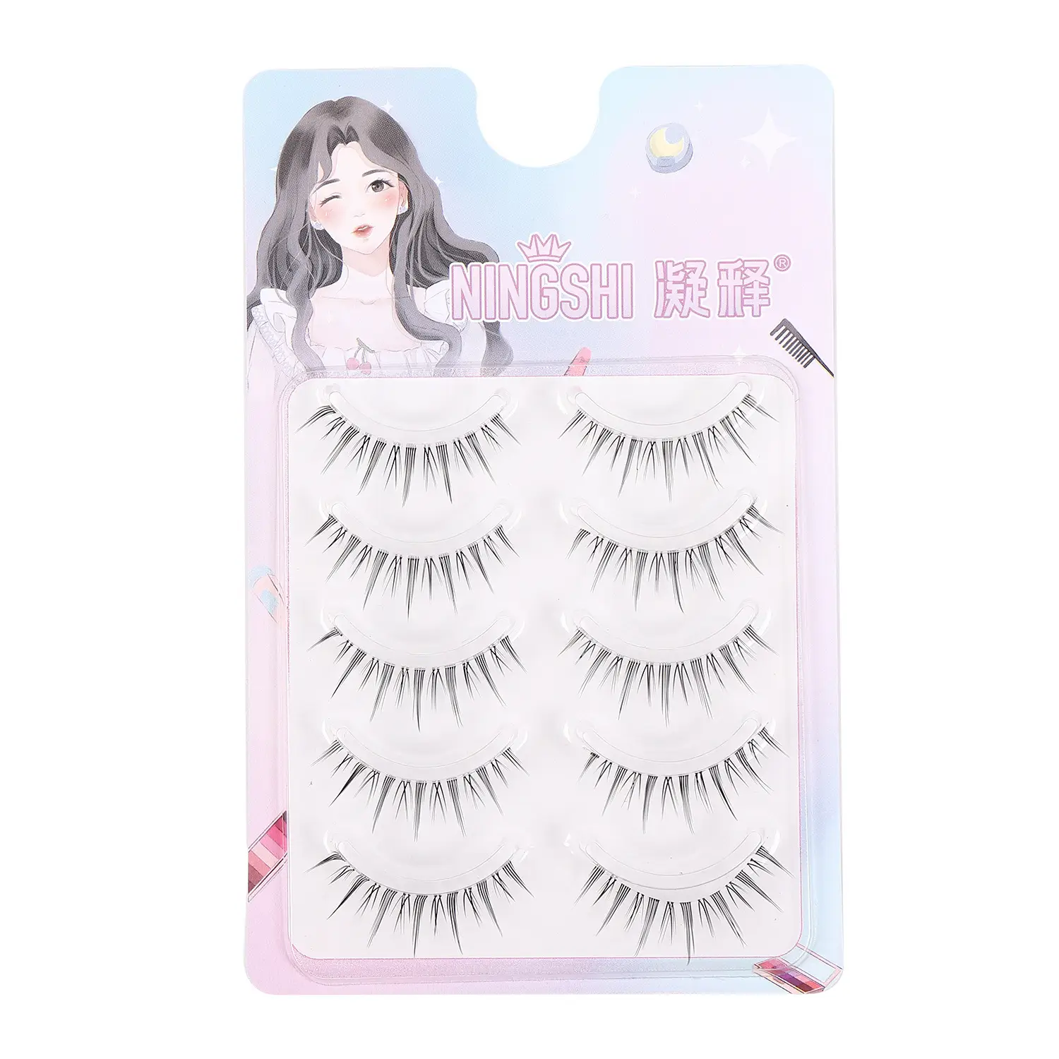 Transparent Fox False Eyelashes Small Flame Book Flat