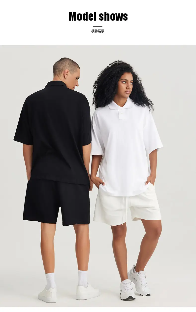 Men's Off-Shoulder Polo T-Shirt 275g American Brand — feature 11