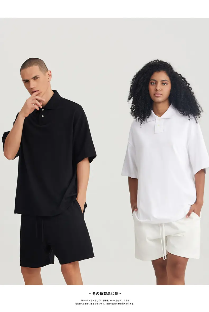 Men's Off-Shoulder Polo T-Shirt 275g American Brand — feature 12