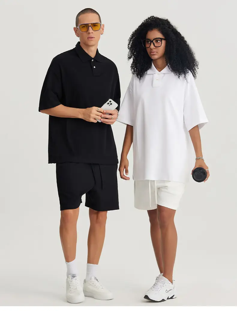 Men's Off-Shoulder Polo T-Shirt 275g American Brand — feature 14