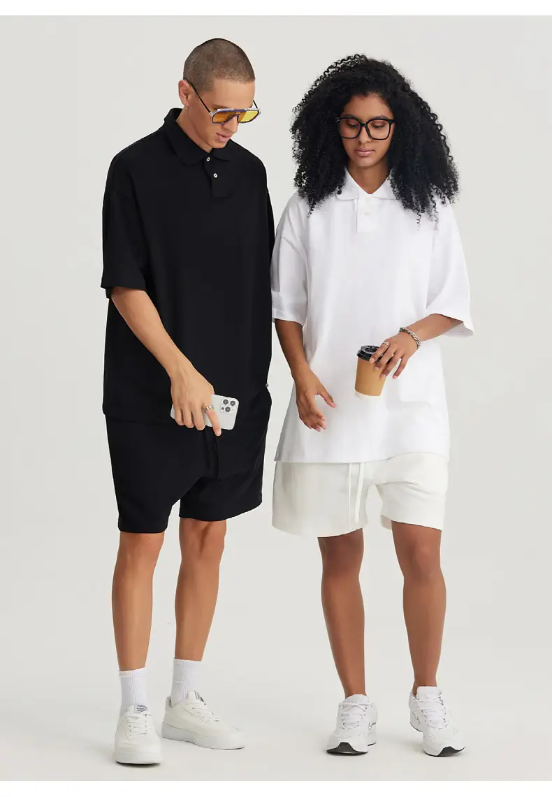 Men's Off-Shoulder Polo T-Shirt 275g American Brand — feature 16