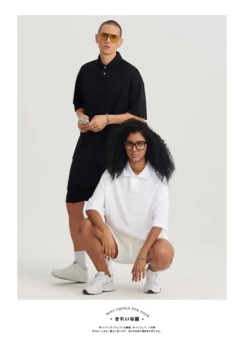 Men's Off-Shoulder Polo T-Shirt 275g American Brand — feature 17