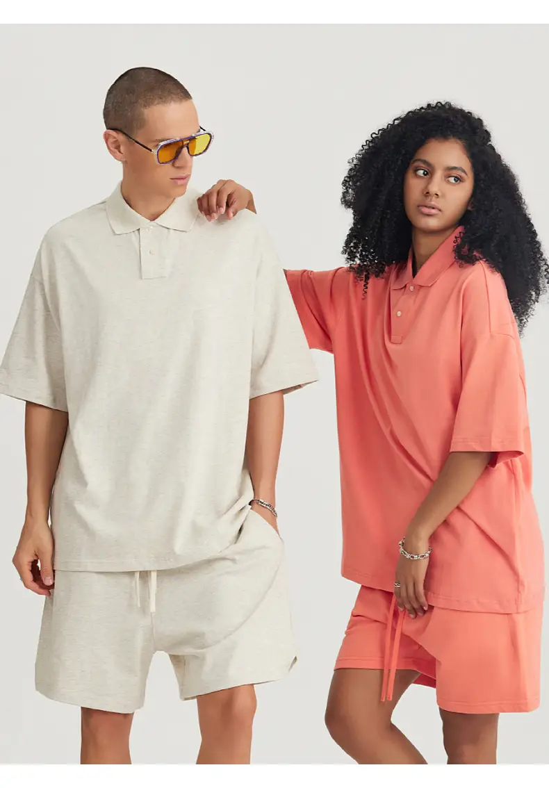 Men's Off-Shoulder Polo T-Shirt 275g American Brand — feature 19