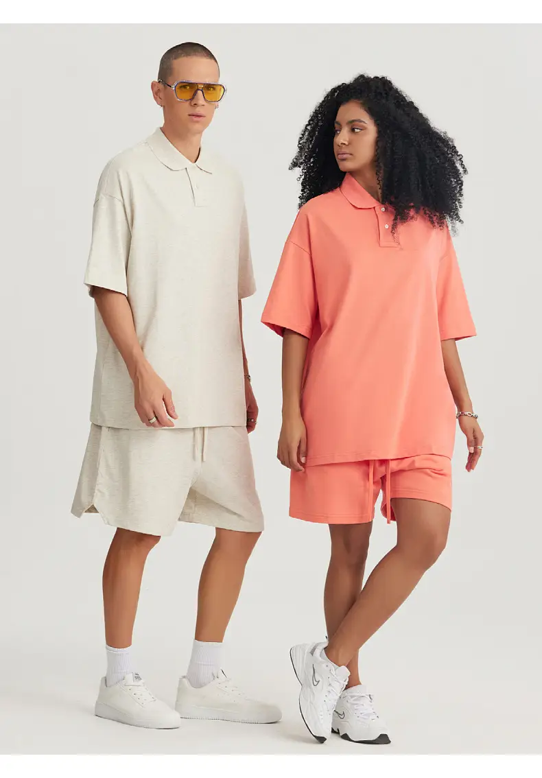 Men's Off-Shoulder Polo T-Shirt 275g American Brand — feature 21