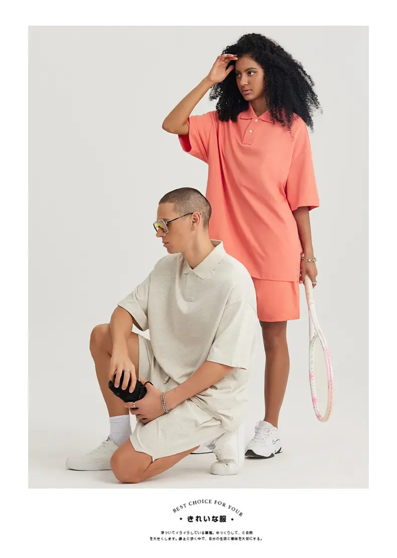 Men's Off-Shoulder Polo T-Shirt 275g American Brand — feature 23
