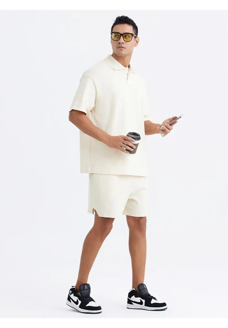 Men's Off-Shoulder Polo T-Shirt 275g American Brand — feature 25