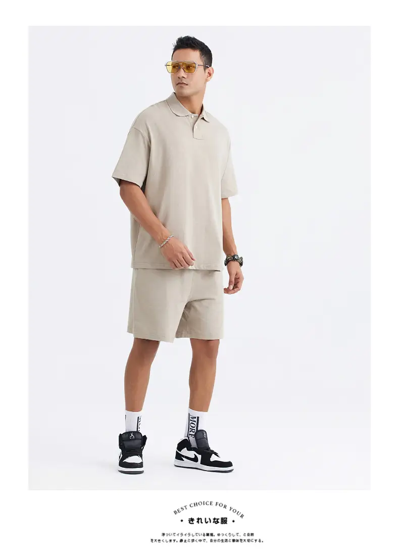 Men's Off-Shoulder Polo T-Shirt 275g American Brand — feature 26