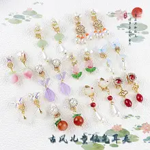 Children's Flower Glass Hairpins with Tassels — feature 3
