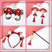 Children's Flower Glass Hairpins with Tassels — feature 6