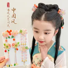 Children's Flower Glass Hairpins with Tassels — feature 8