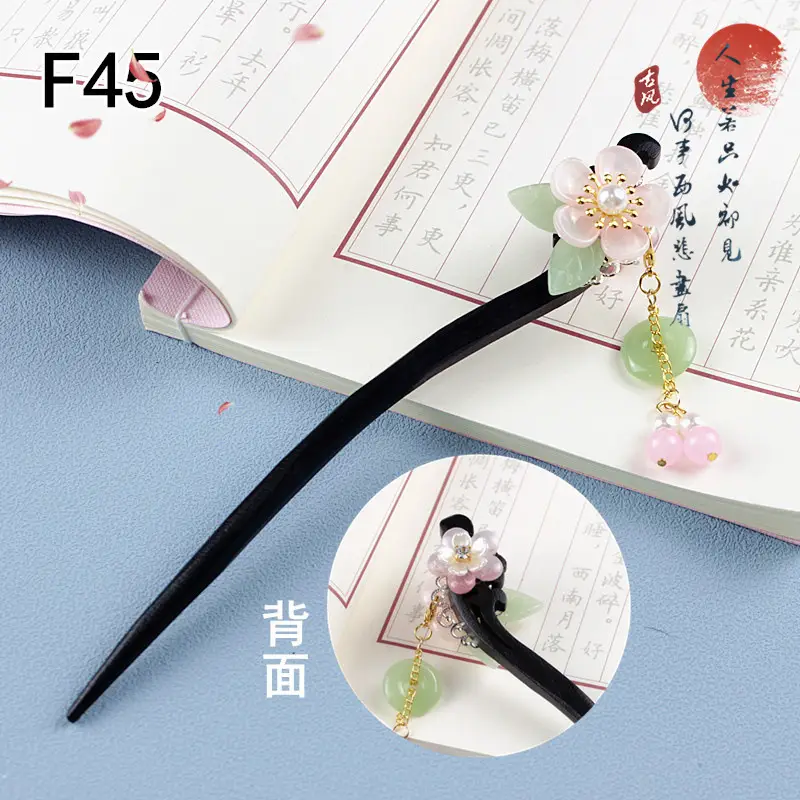 Children's Flower Glass Hairpins with Tassels - Image 16