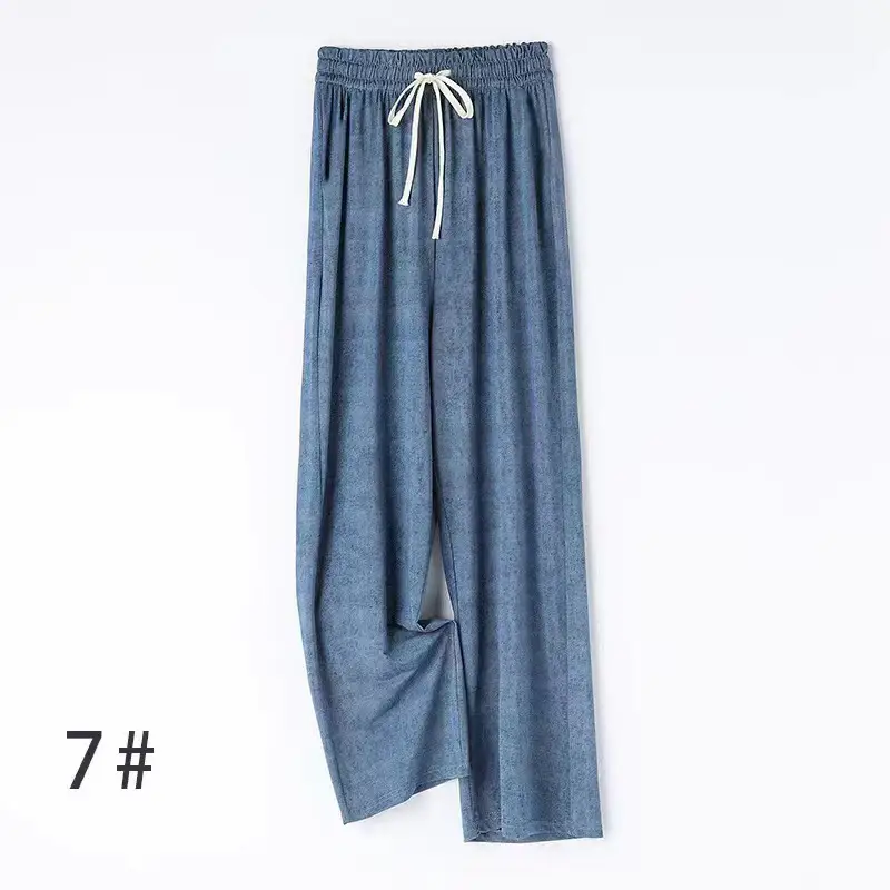 2025 Summer Women Ice Silk Denim Pants Narrow Wide Leg — feature 11