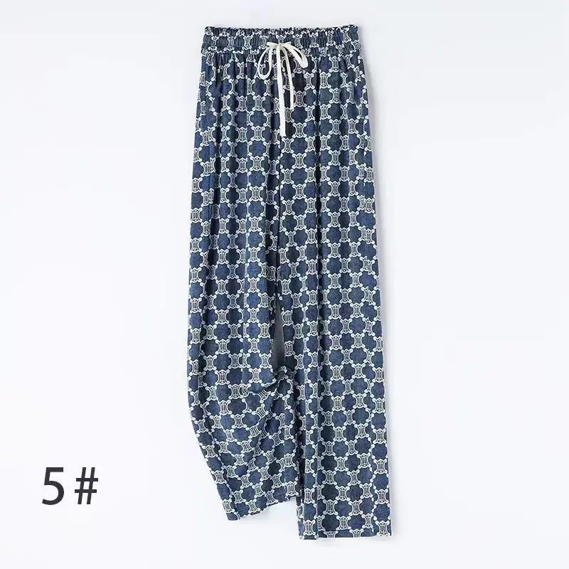 2025 Summer Women Ice Silk Denim Pants Narrow Wide Leg