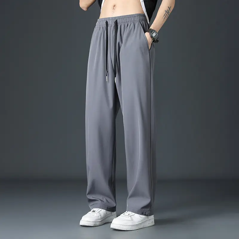 Men's Ice Silk Black Loose Waistcoat Pants - Image 2