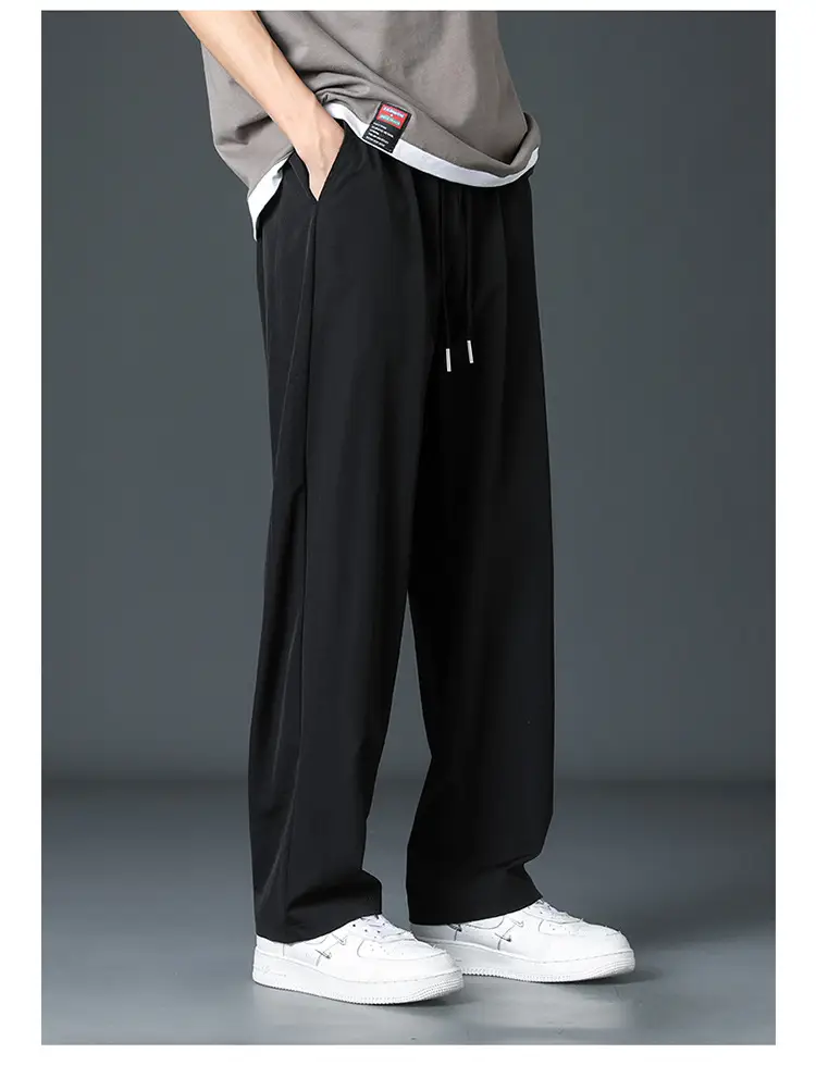 Men's Ice Silk Black Loose Waistcoat Pants — feature 13