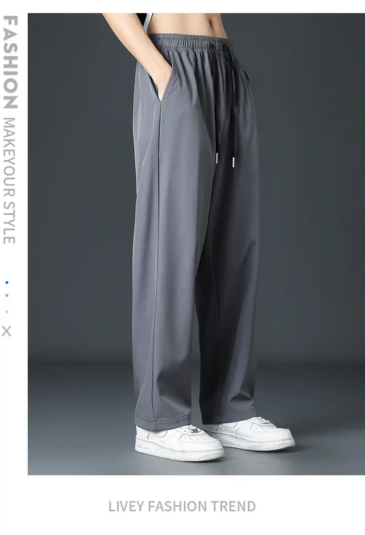 Men's Ice Silk Black Loose Waistcoat Pants — feature 16