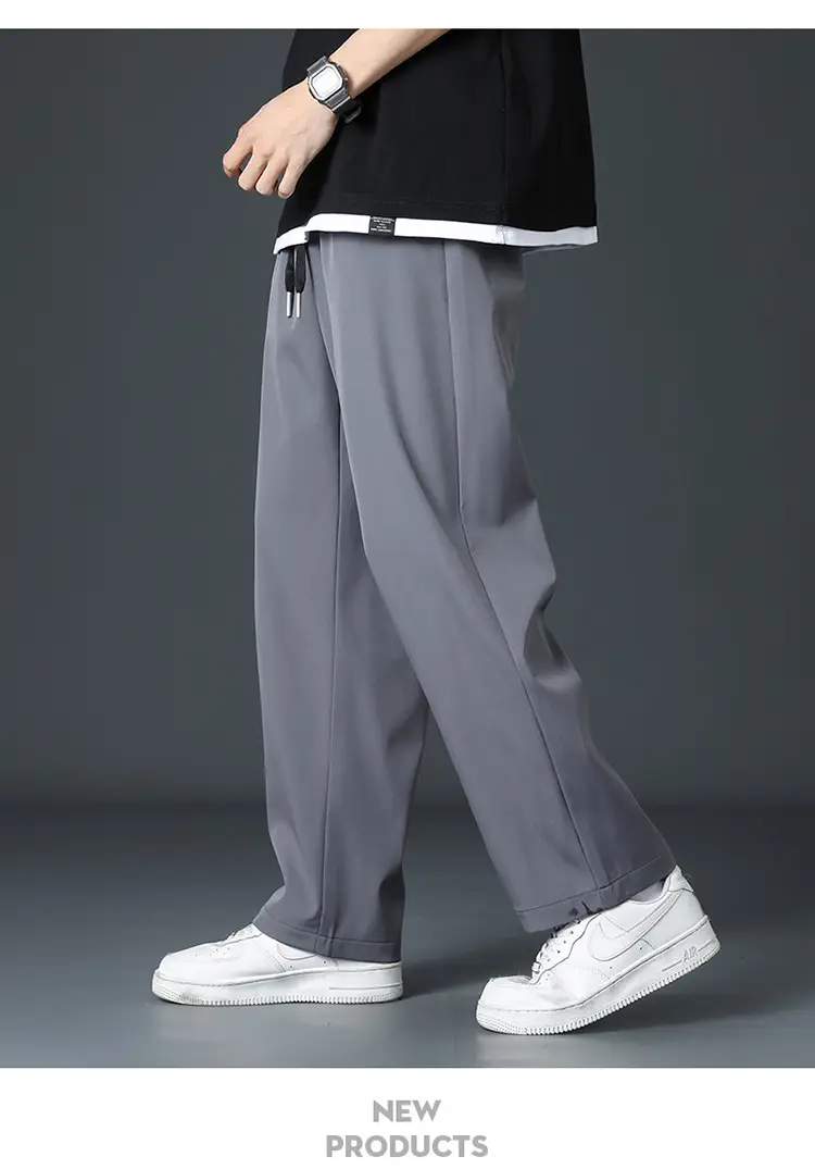 Men's Ice Silk Black Loose Waistcoat Pants — feature 17