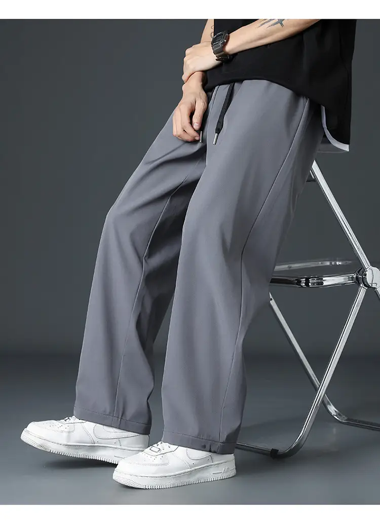 Men's Ice Silk Black Loose Waistcoat Pants — feature 19