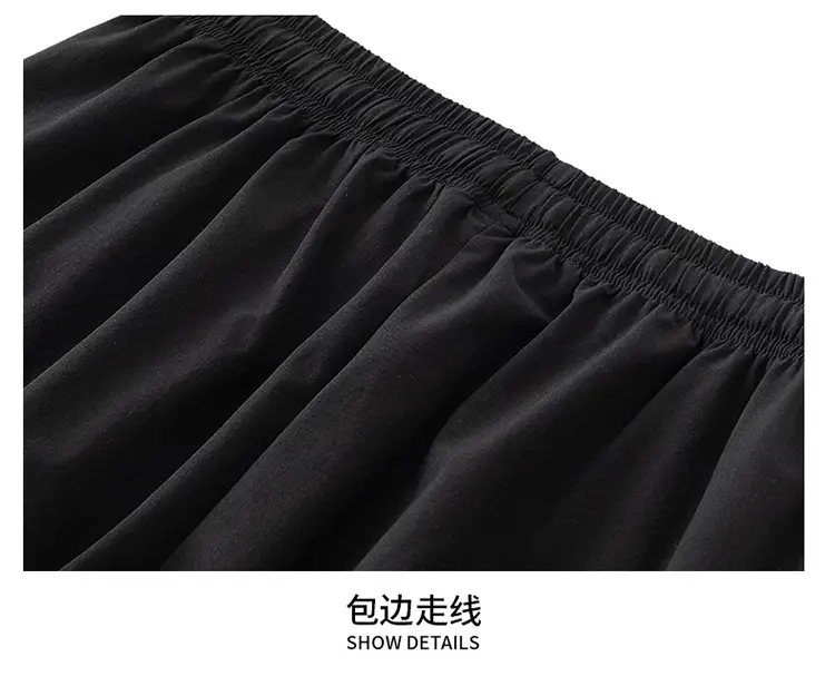 Men's Ice Silk Black Loose Waistcoat Pants — feature 24