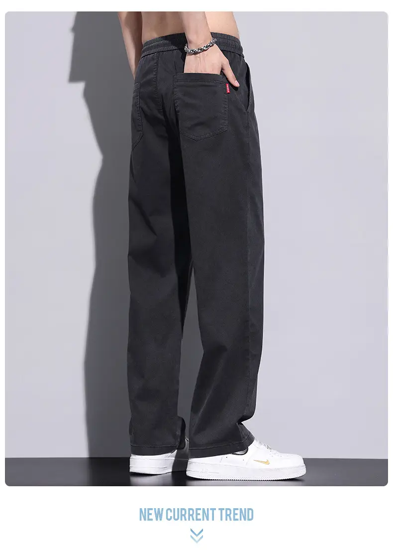 Men's Tencel Thin Waist Pants Summer Loose Draping Wide Leg — feature 18