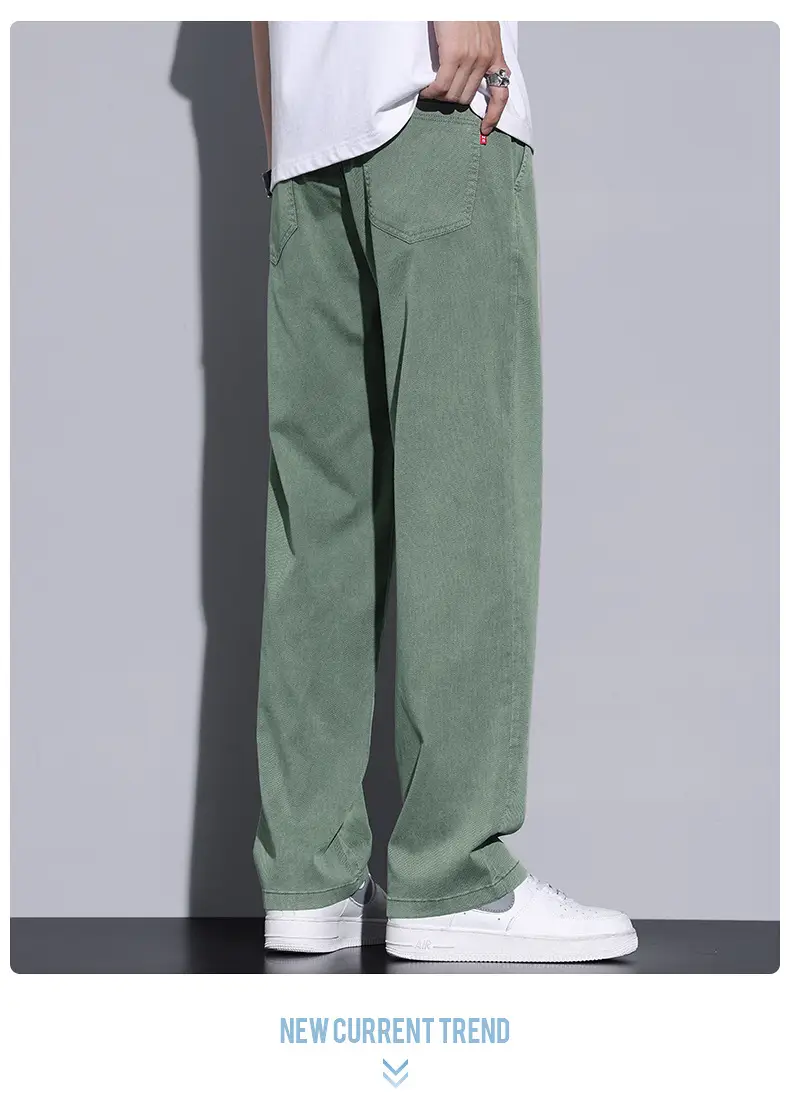 Men's Tencel Thin Waist Pants Summer Loose Draping Wide Leg — feature 26