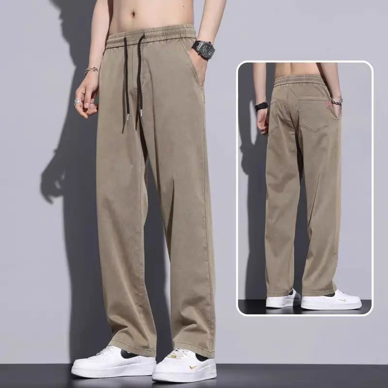 Men's Tencel Thin Waist Pants Summer Loose Draping Wide Leg - Image 3