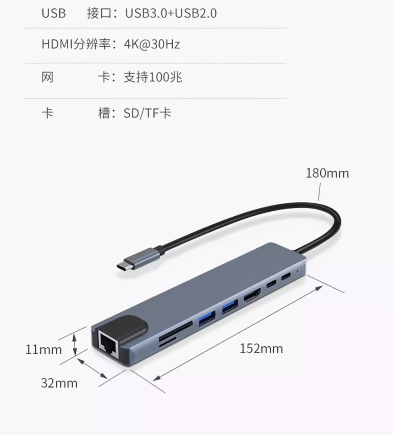 10-in-1 Type-C Docking Station with USB3.0 & SD Card — feature 15