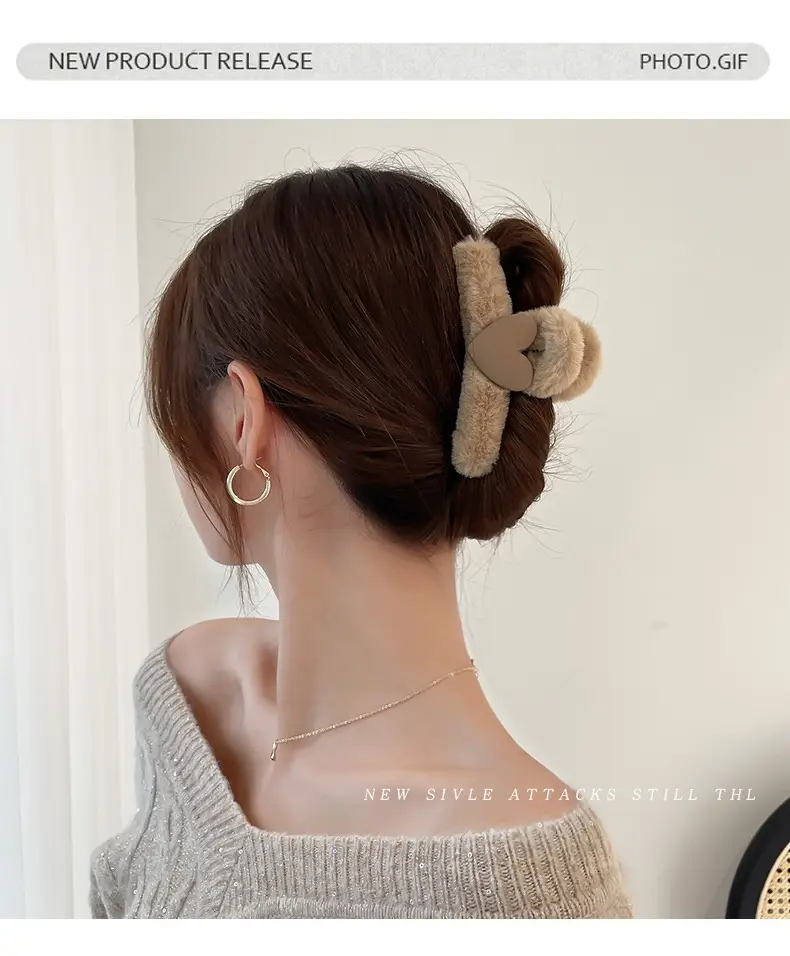 South Korea Love Plush Hairpin Clip for Girls — feature 14