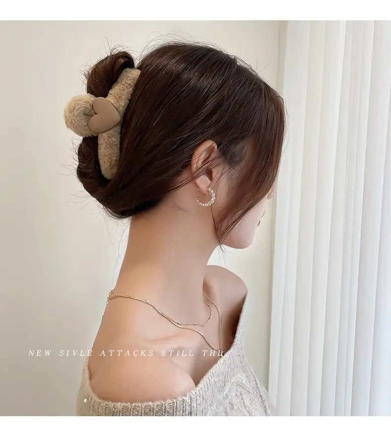South Korea Love Plush Hairpin Clip for Girls — feature 18