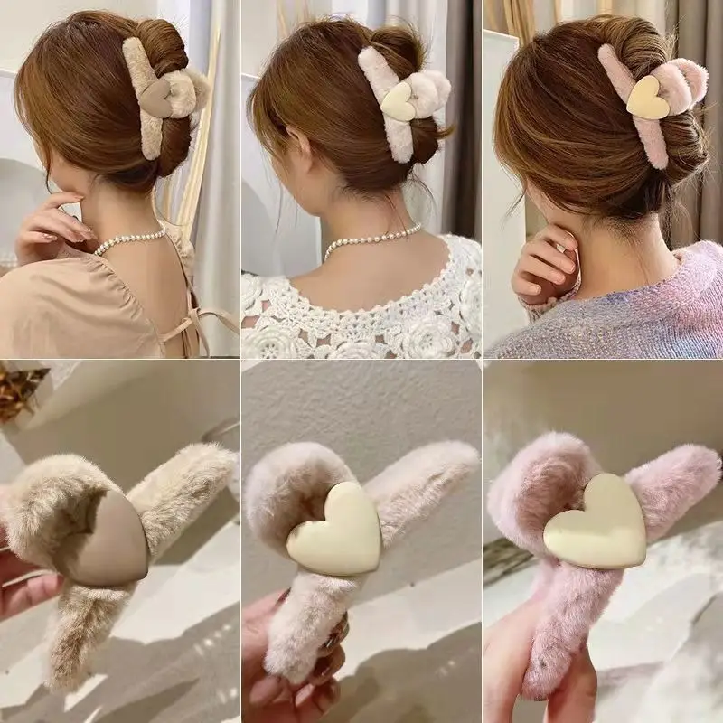South Korea Love Plush Hairpin Clip for Girls — feature 4