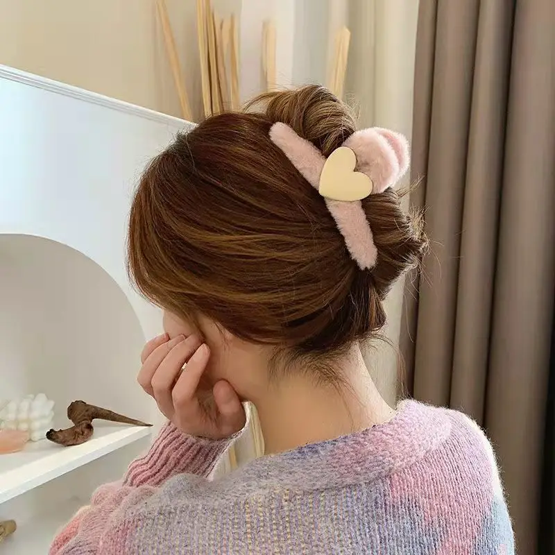 South Korea Love Plush Hairpin Clip for Girls - Image 2