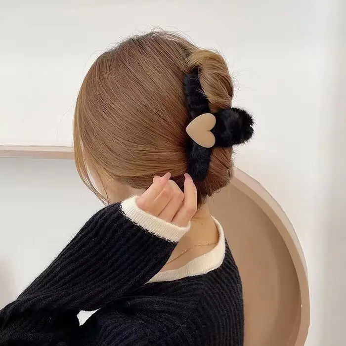 South Korea Love Plush Hairpin Clip for Girls - Image 4