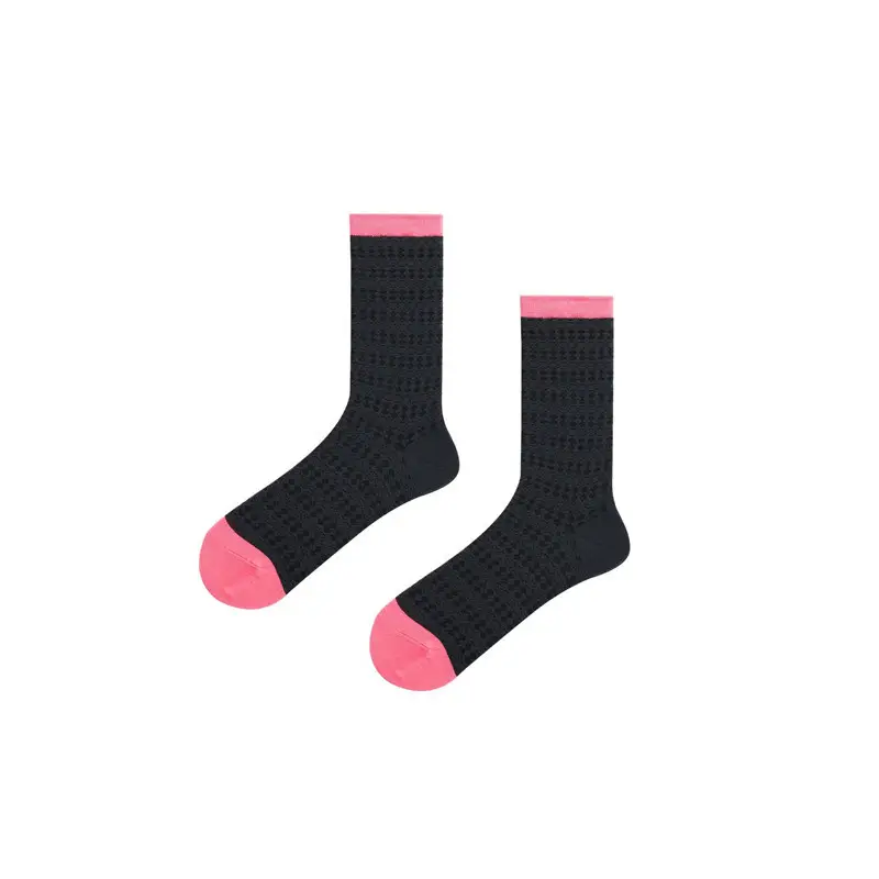 Summer Mesh Cut Out Ultra-Thin Socks for Women Colorful-Blocked Glass Silk European Fashion Popular Ins Men's Mid-Calf Socks