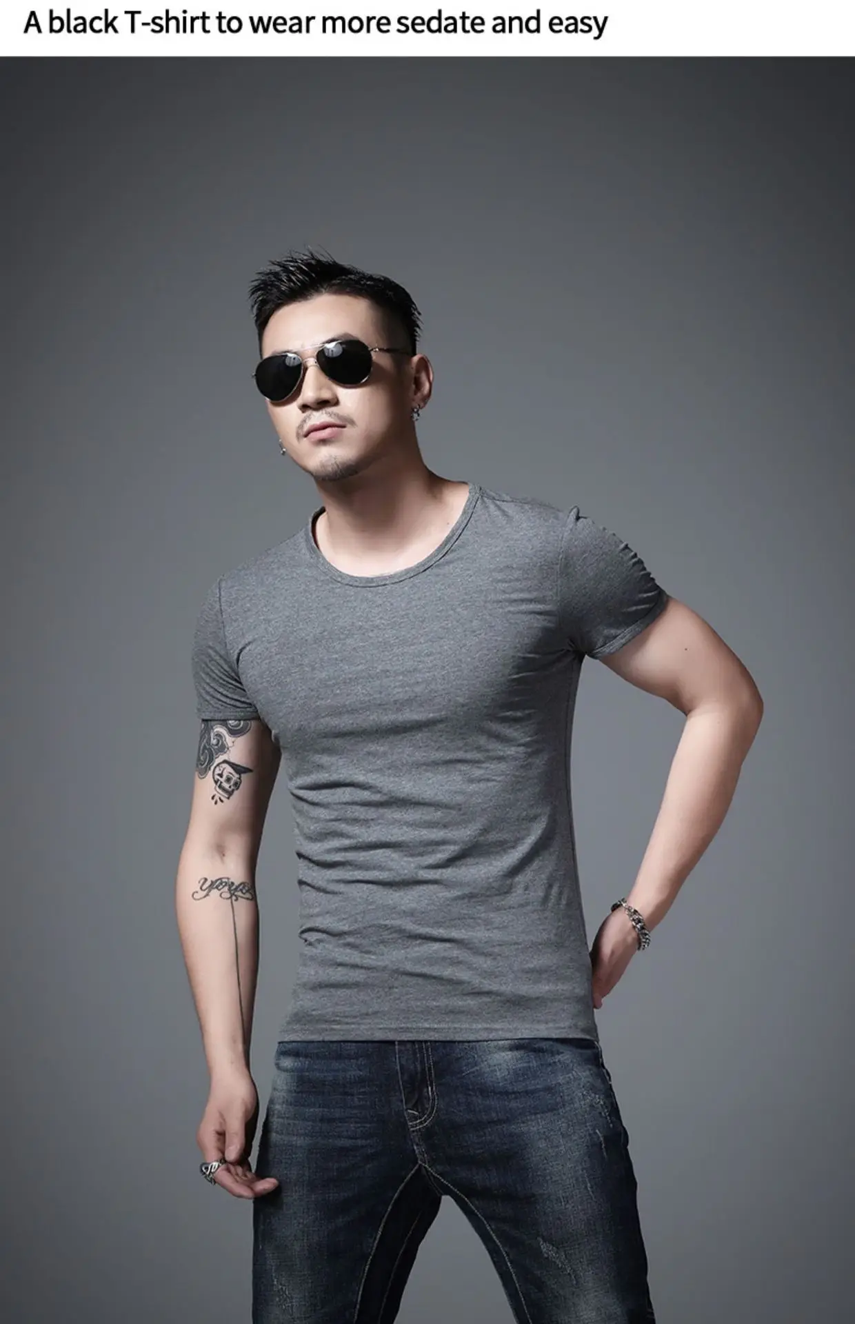 Men Olive Green Lycra T-Shirt Round Neck Summer Casual — feature 23