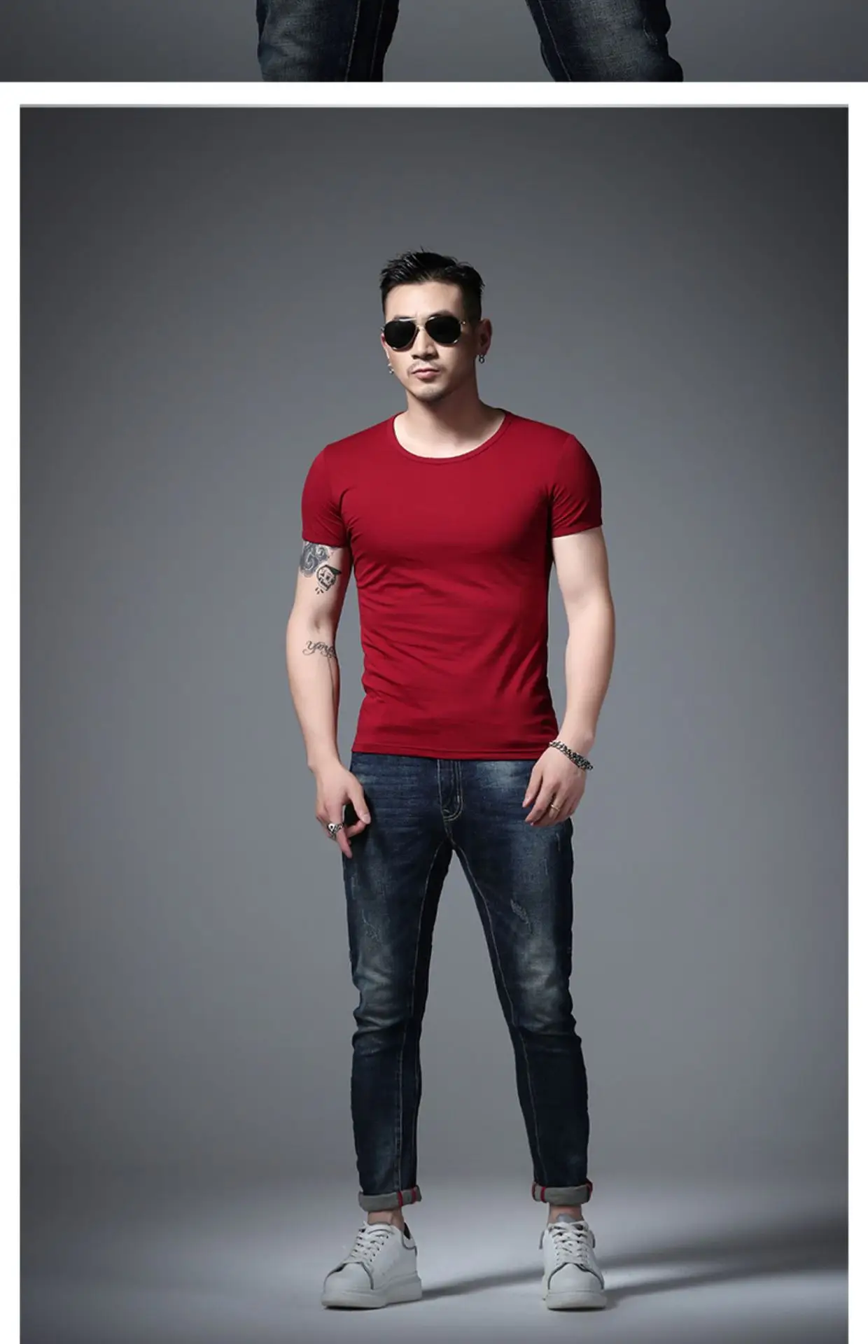 Men Olive Green Lycra T-Shirt Round Neck Summer Casual — feature 24