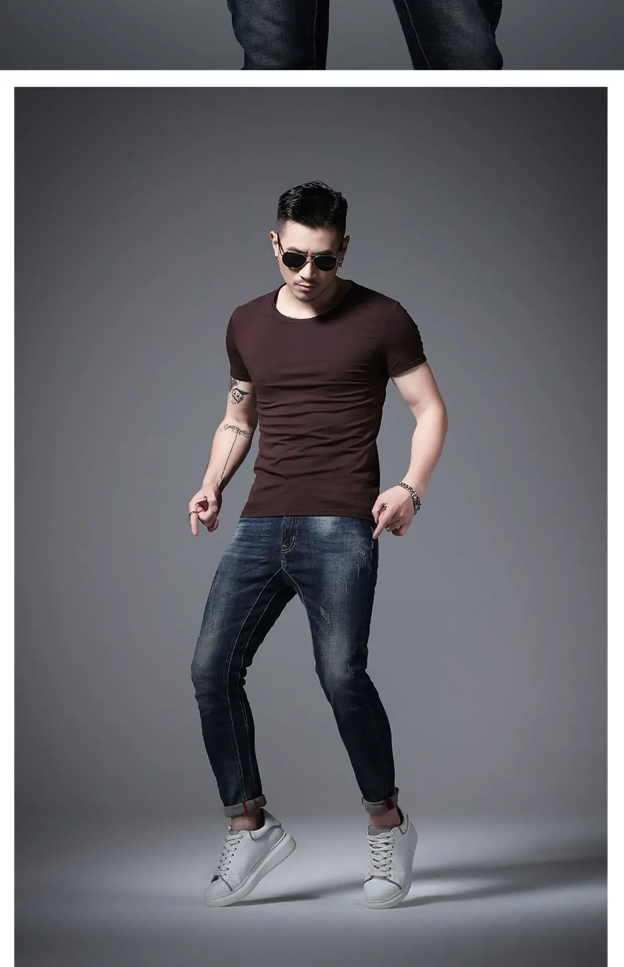 Men Olive Green Lycra T-Shirt Round Neck Summer Casual — feature 27