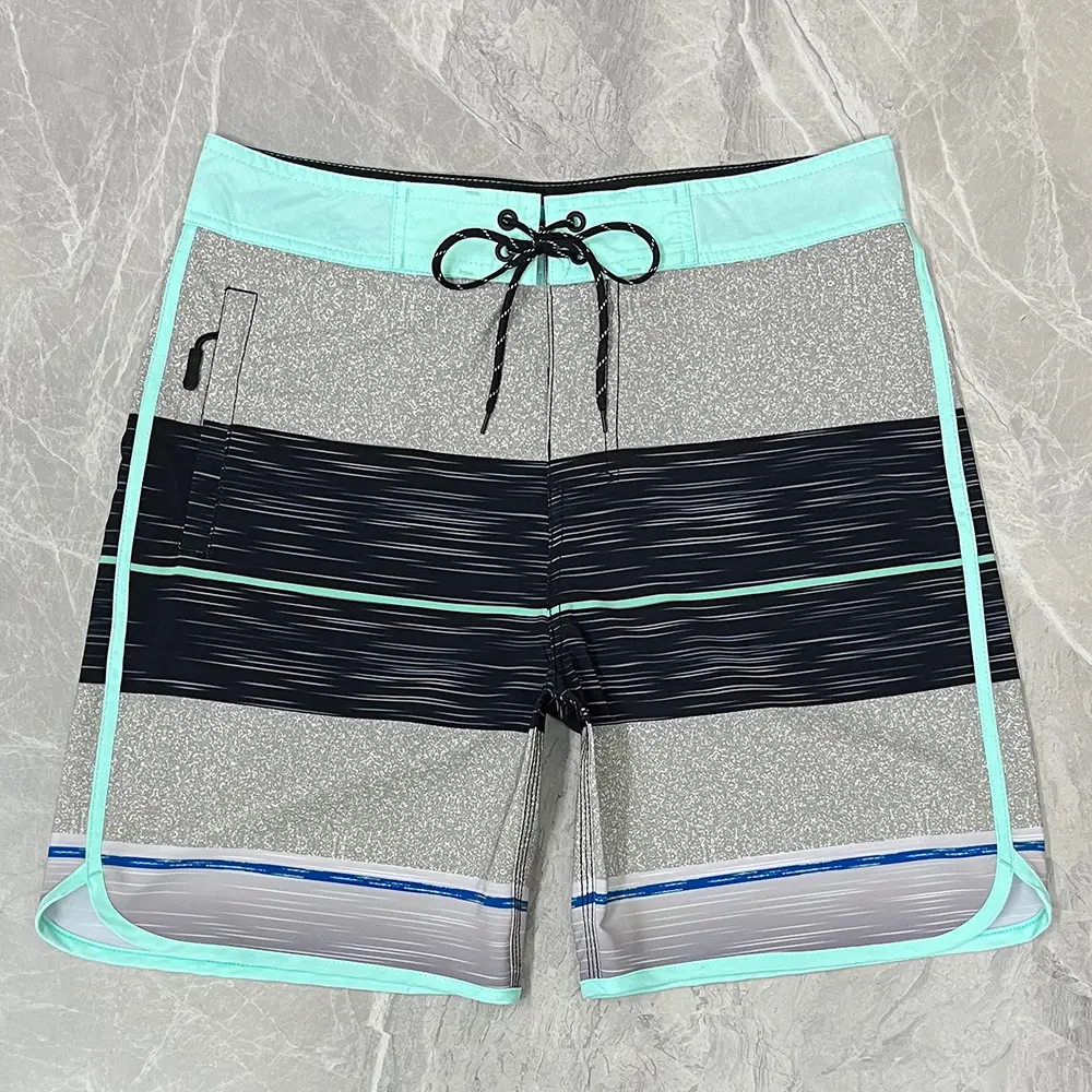 Men's Blue Printed Surf Shorts Waterproof Stretch Casual 5Pc - Image 11