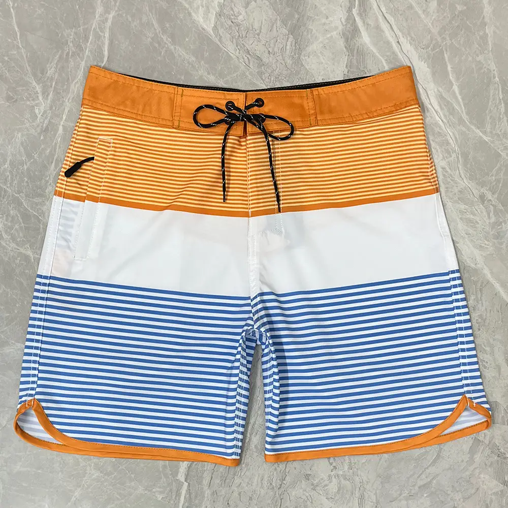 Men's Blue Printed Surf Shorts Waterproof Stretch Casual 5Pc - Image 15